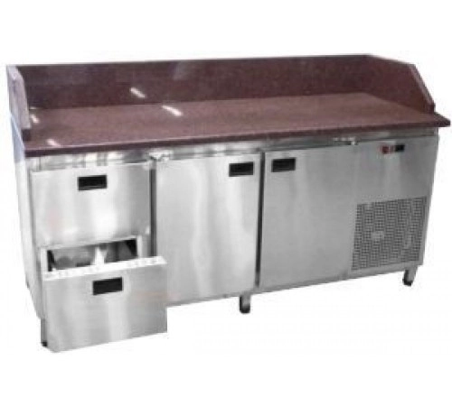 Стіл для піци Tehma 2 двері і 2 ящики з бортами (700)