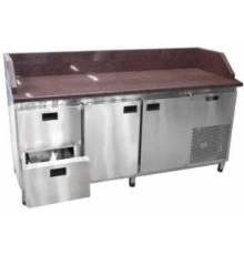 Стіл холодильний Tehma 2 двері і 2 ящики з гранітною стільницею (700)