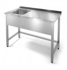 Стіл з ванною мийною зварною без поліці Проф 304