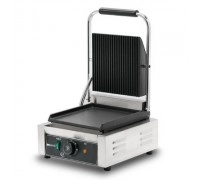 ГРИЛЬ КОНТАКТНИЙ HURAKAN HKN-PE22L ОДИНАРНЕ ГЛАД + РЕБРО