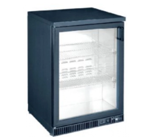 ШАФА БАРНА ХОЛОДИЛЬНА HURAKAN HKN-GXDB150-H НА 150 л, СКЛЯНІ РОЗПАШНІ ДВЕРІ