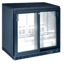 ШАФА БАРНА ХОЛОДИЛЬНА HURAKAN HKN-GXDB250-SL НА 250 л, СКЛЯНІ РОЗСУВНІ ДВЕРІ 850мм