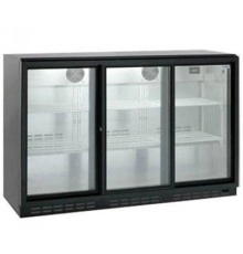 ШАФА БАРНА ХОЛОДИЛЬНА HURAKAN HKN-GXDB315-SL НА 315 л, СКЛЯНІ РОЗСУВНІ ДВЕРІ 850мм