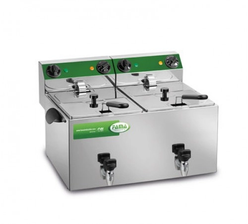 ФРИТЮРНИЦЯ ПІДВІЙНА FAMA MFR280R З КРАНОМ 8+8 Л