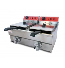 Фритюрниця підвійна електрична професійна GoodFood EF88 кран