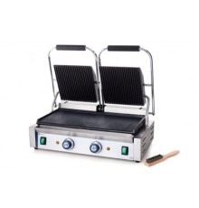 Гриль контактний підвійний Hendi верхня поверхня рифлені, нижня-гладка