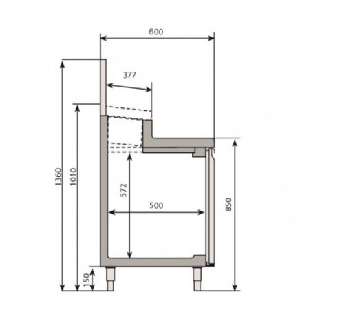 Саладетта/холодильний стіл - 1,4 х 0,6 м