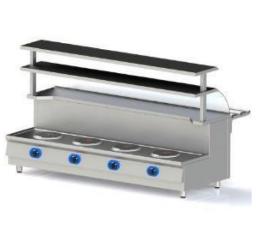 Марміт перших страв МПЛРН-3 1500 мм | Професійний, 6 конфорок, з надбудовою, 380 В