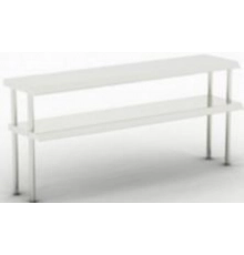 Надбудова 2 рівні для столу 1500 мм | Професійна, скло, нержавіюча сталь, з підсвічуванням