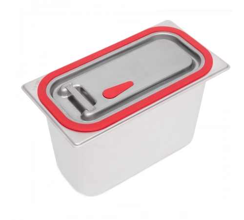 Кришка н/ж Brillis GN 1/3 з силіконовим ущільнювачем та клапаном для гастроємностей