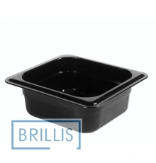 Гастроємність РС 1/6-65 мм із полікарбонату Brillis (159х173х65) чорна