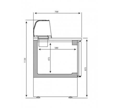 Холодильний стіл для піци - 1,4 x 0,7 м