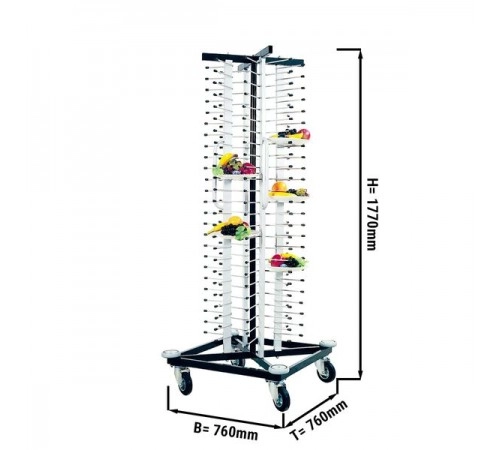 Візок-шпилька для тарілок - 0,76 x 0,76 м