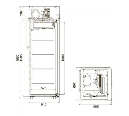 Шкаф холодильний CV105-Sm-Alu Polair