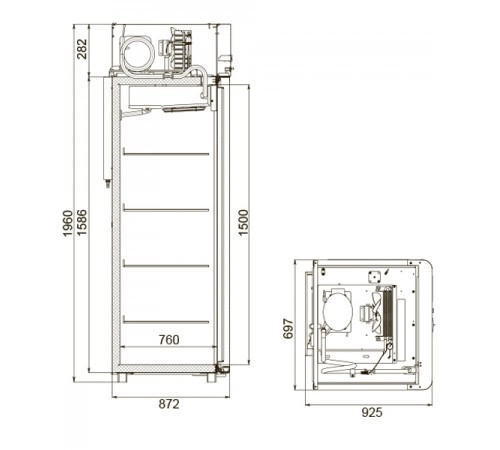 Шкаф холодильний Polair CV107-Sm-Alu