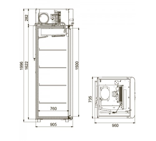 Шафа морозильна Polair CB107-Sm-Alu