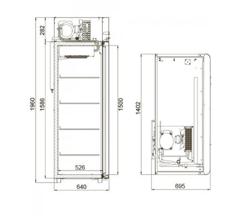 Холодильний шафа Polair CM110-Sm-Alu