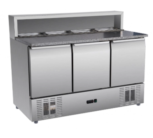 Холодильний стіл-саладетта BRILLIS PS903 | 3 двері, гранітна стільниця | Гарантія 2 роки