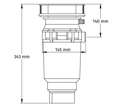 Подрібнювач харчових відходів з пневматичним перемикачем WDU-1ASEU 375W