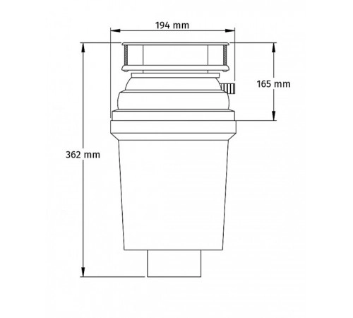 Подрібнювач харчових відходів з пневматичним перемикачем WDU-2ASEU 470W