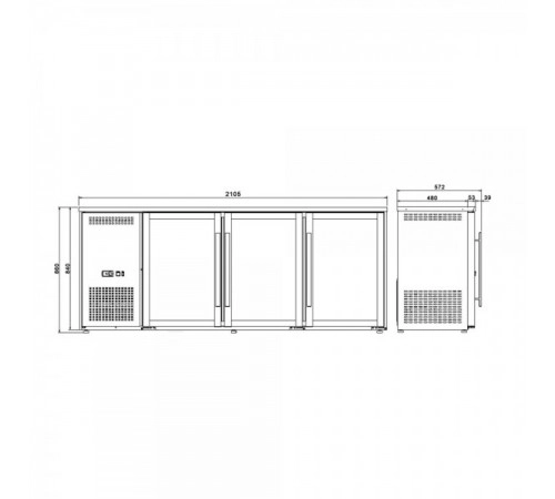 Холодильний стіл барний - 2,1 x 0,5 м BGKGFA3