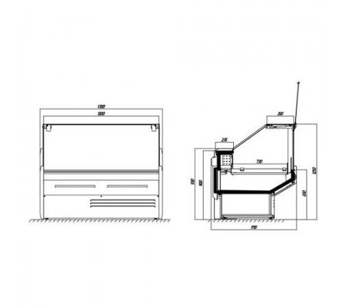 Холодильна вітрина Juka FGL130 (КУБ)