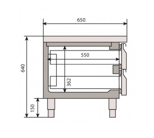 Холодильний стіл KUI206 - 2,0 x 0,6м