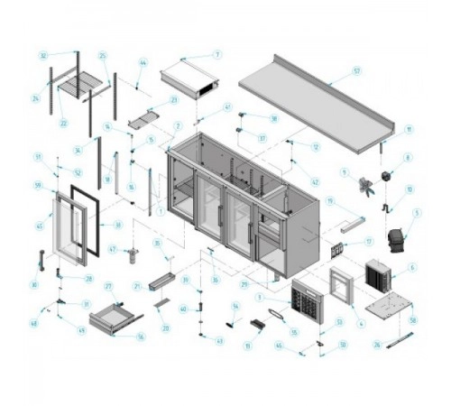 Холодильний стіл барний - 2,0 x 0,6 м BGI206HG