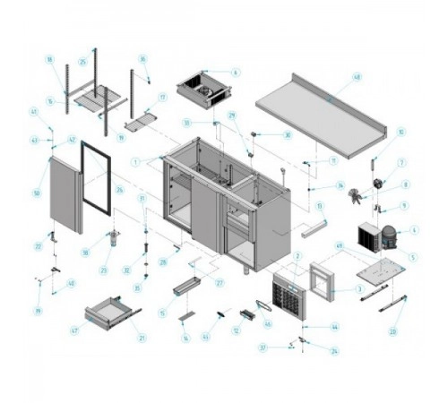 Холодильний стіл барний - 1,5 x 0,6 м BGI156H