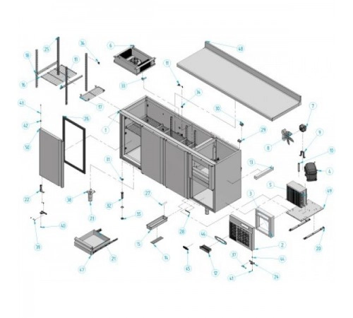 Холодильний стіл барний - 2,0 x 0,6 м BGI206H
