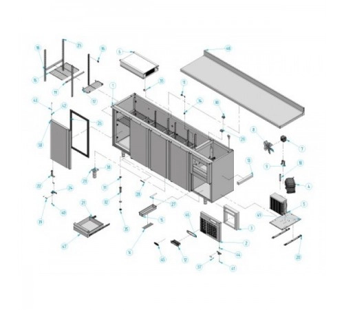 Холодильний стіл барний - 2,4 x 0,6 м BGI256HA