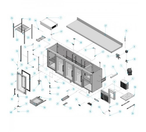 Холодильний стіл барний - 2,4 x 0,6 м BGI256HG
