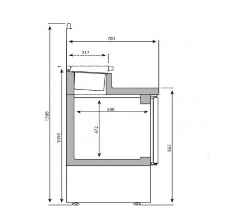 Саладетта/холодильний стіл - 0,9 x 0,7 м