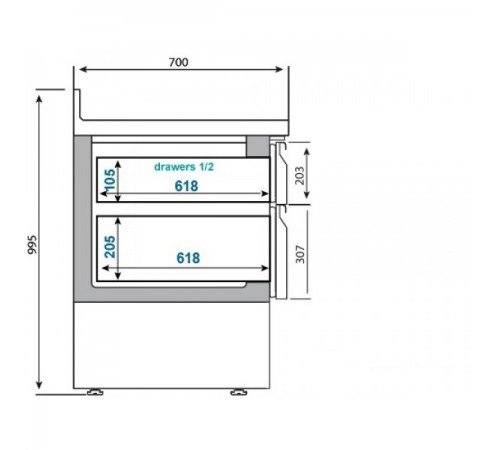 Холодильний стіл KTI157M #3 #7SBI1213 - 1,5 x 0,7м