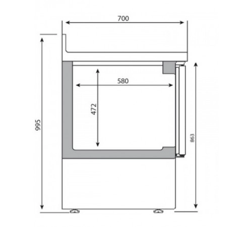 Холодильний стіл для напоїв – 1,0 x 0,7 м BGI107M
