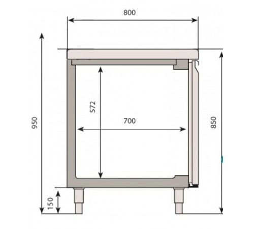 Холодильний стіл для випічки - 2,7 x 0,8 м BKI288G