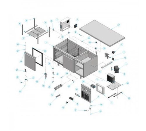 Холодильний стіл для випічки - 1,6 x 0,8 м BKI168
