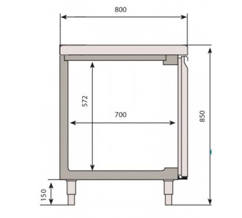 Холодильний стіл для випічки - 2,2 x 0,8 м BKGI228B