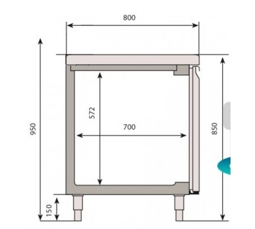 Холодильний стіл для напитків - 2,2 x 0,8 м BGI228G
