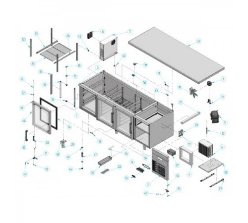 Холодильний стіл для напитків - 2,2 x 0,8 м BGI228G