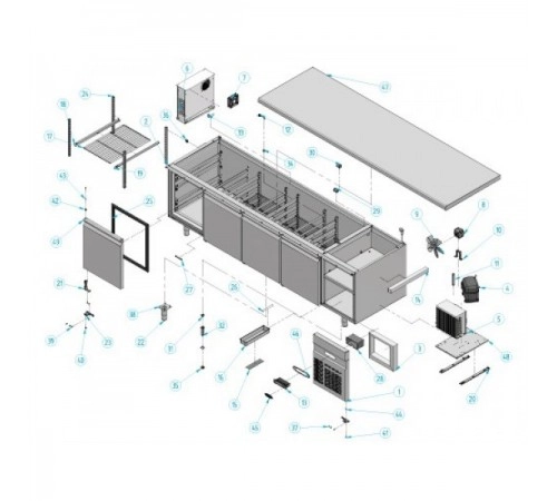 Холодильний стіл для випічки - 2,7 x 0,8 м BKI288