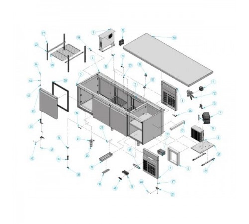 Холодильний стіл для випічки - 2,2 x 0,8 м BKGI228B