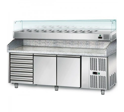 Холодильний стіл для піци - 2,0 x 0,8 м