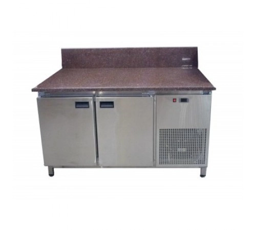 Холодильний стіл з гранітною стільницею 2 двері, задній борт.