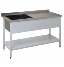 Стіл з ванною мийною зварною з поліцею проф 430