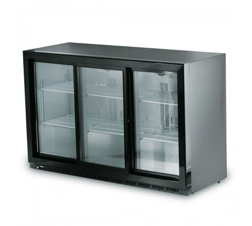 Шафа барна холодильна Hurakan HKN-DB335S на 300 л, скляні розсувні двері 865 мм