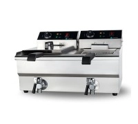 Фритюрниця Hurakan HKN-FT1010N подвійна з краном 10+10 л