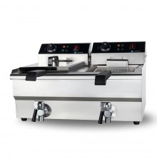 Фритюрниця Hurakan HKN-FT1010N подвійна з краном 10+10 л