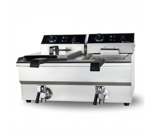 Фритюрниця Hurakan HKN-FT1010N подвійна з краном 10+10 л