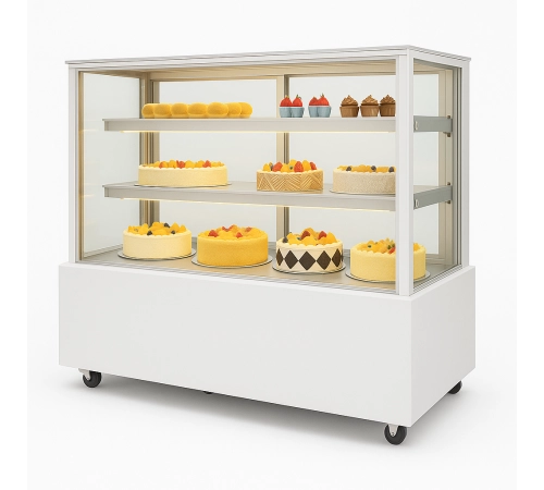 Вітрина кондитерська холодильна Hurakan HKN-LPD150S White (0,9 м, квадратна)